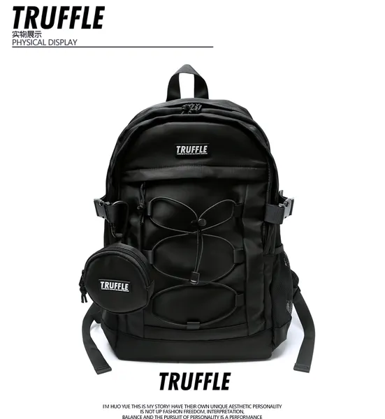 TRUFFLE Waterproof Sports Soft School College Trendy Backpack With 16" Laptop Storage Capacity For Men Unisex